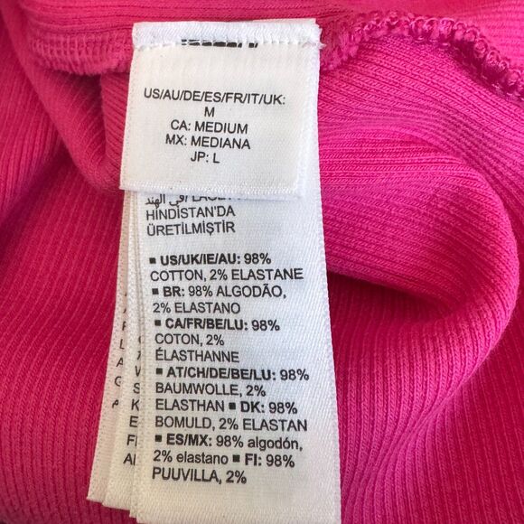 The Drop x vi_bogodist Hot Pink Front Cutout Ribbed Button Dress Women’s M NWT - Picture 7 of 7